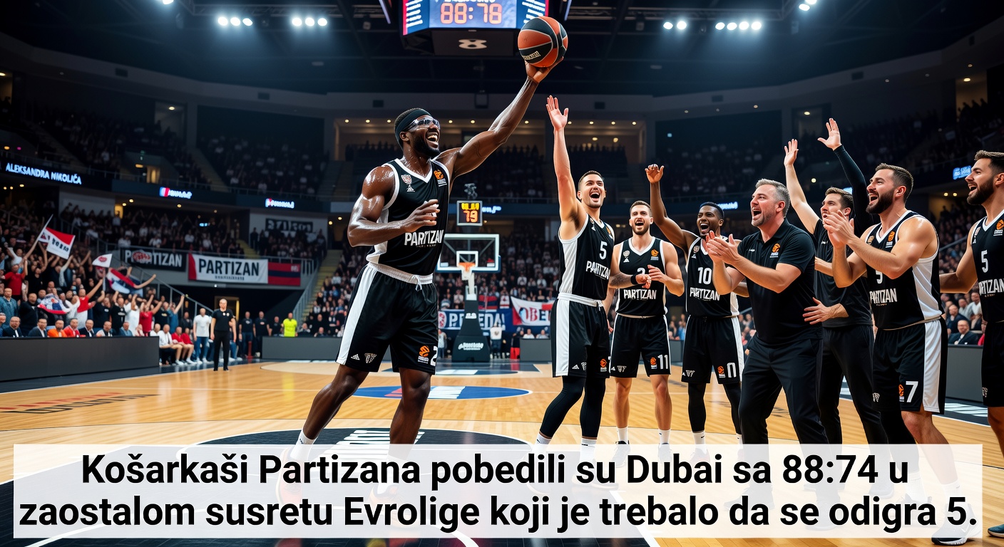 Košarkaši Partizana pobedili su Dubai sa 88:74 u zaostalom susretu Evrolige koji je trebalo da se odigra 5.