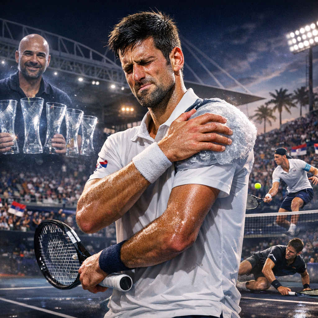 Srpski teniser Novak Đoković zbog povrede desnog ramena neće igrati na predstojećem mastersu u Majamiju, saopštili su danas organizatori tog turnira.