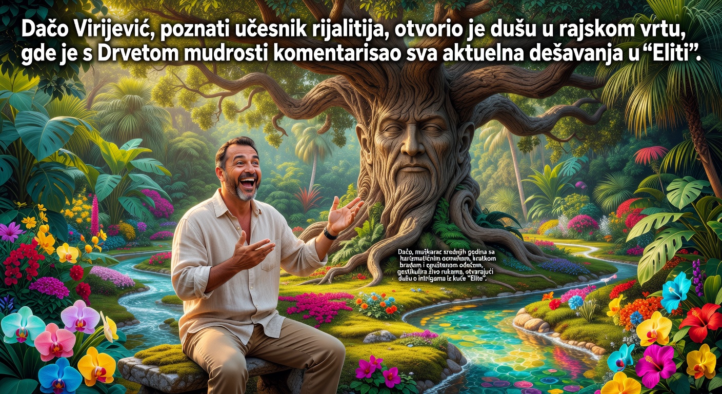 Dačo Virijević, poznati učesnik rijalitija, otvorio je dušu u rajskom vrtu, gde je s Drvetom mudrosti komentarisao sva aktuelna dešavanja u “Eliti”.