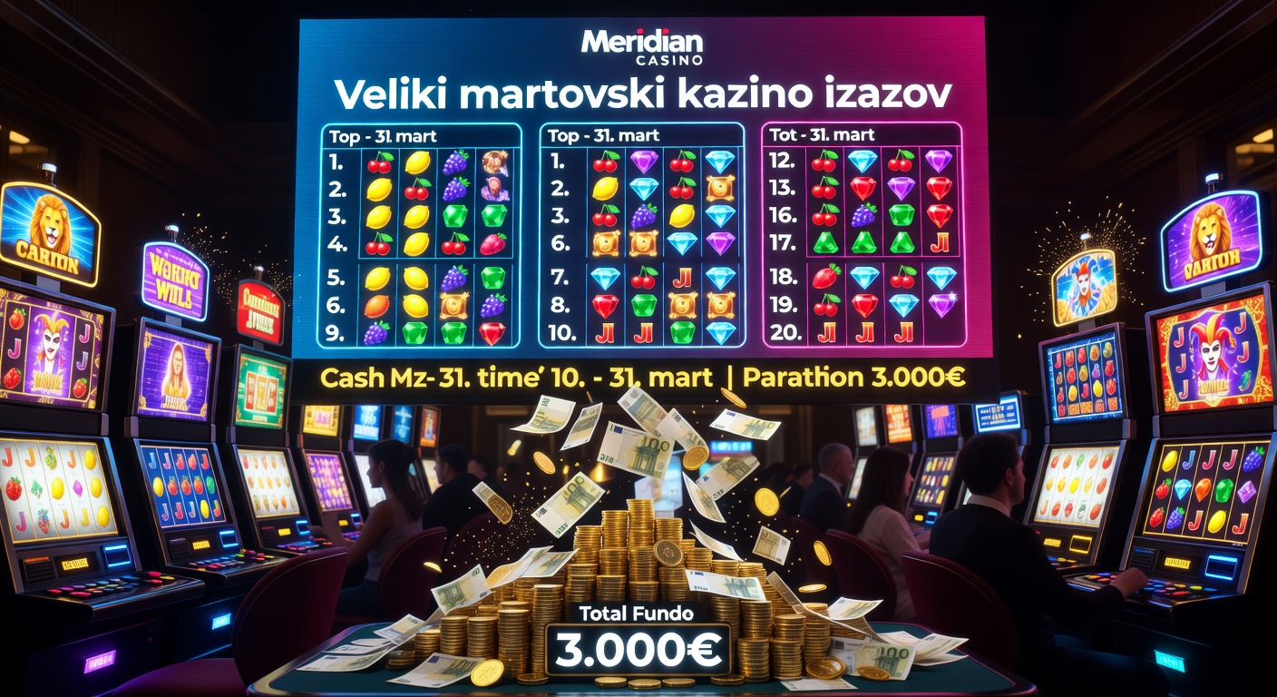 Veliki martovski kazino izazov, donosi nam [Meridian Casino](https://a.meridianbet.me/c/bJUYw3) – za sve koji vole dinamične slot igre i takmičarsku atmosferu.