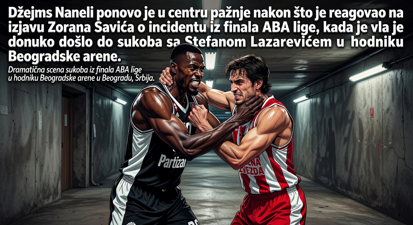 Džejms Naneli ponovo je u centru pažnje nakon što je reagovao na izjavu Zorana Savića o incidentu iz finala ABA lige, kada je došlo do sukoba sa Stefanom Lazarevićem u hodniku Beogradske arene.