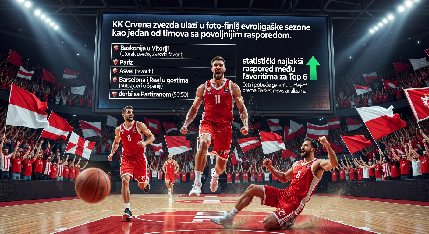 KK Crvena zvezda ulazi u foto-finiš evroligaške sezone kao jedan od timova sa povoljnijim rasporedom.