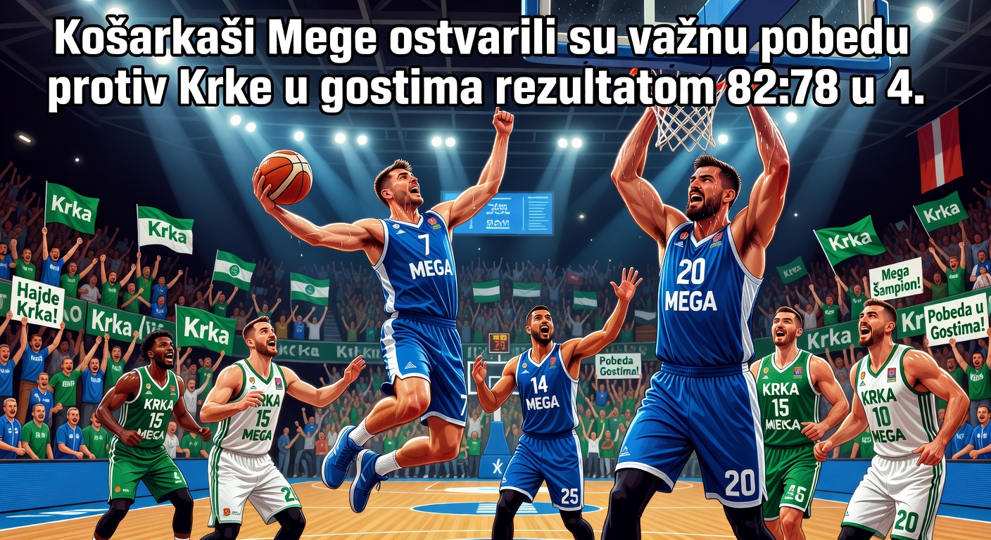 Košarkaši Mege ostvarili su važnu pobedu protiv Krke u gostima rezultatom 82:78 u 4.