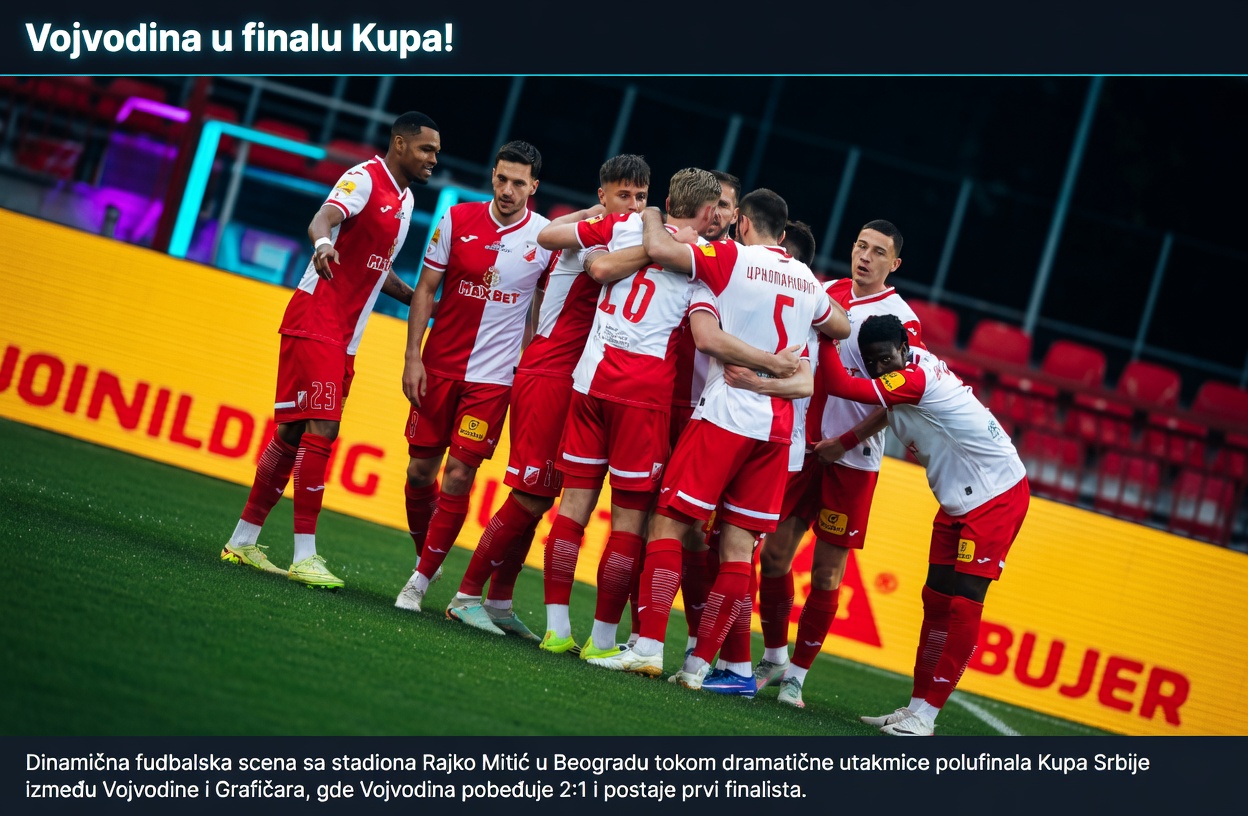 Vojvodina u finalu Kupa!