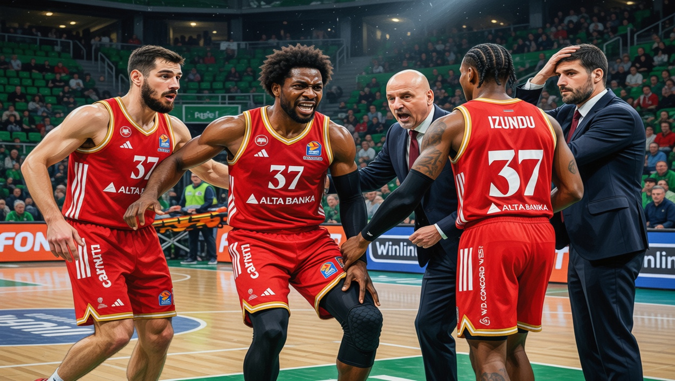 Teška povreda Izundua u Ljubljani: Crvena zvezda pred majstoricom bez ključnog centra
