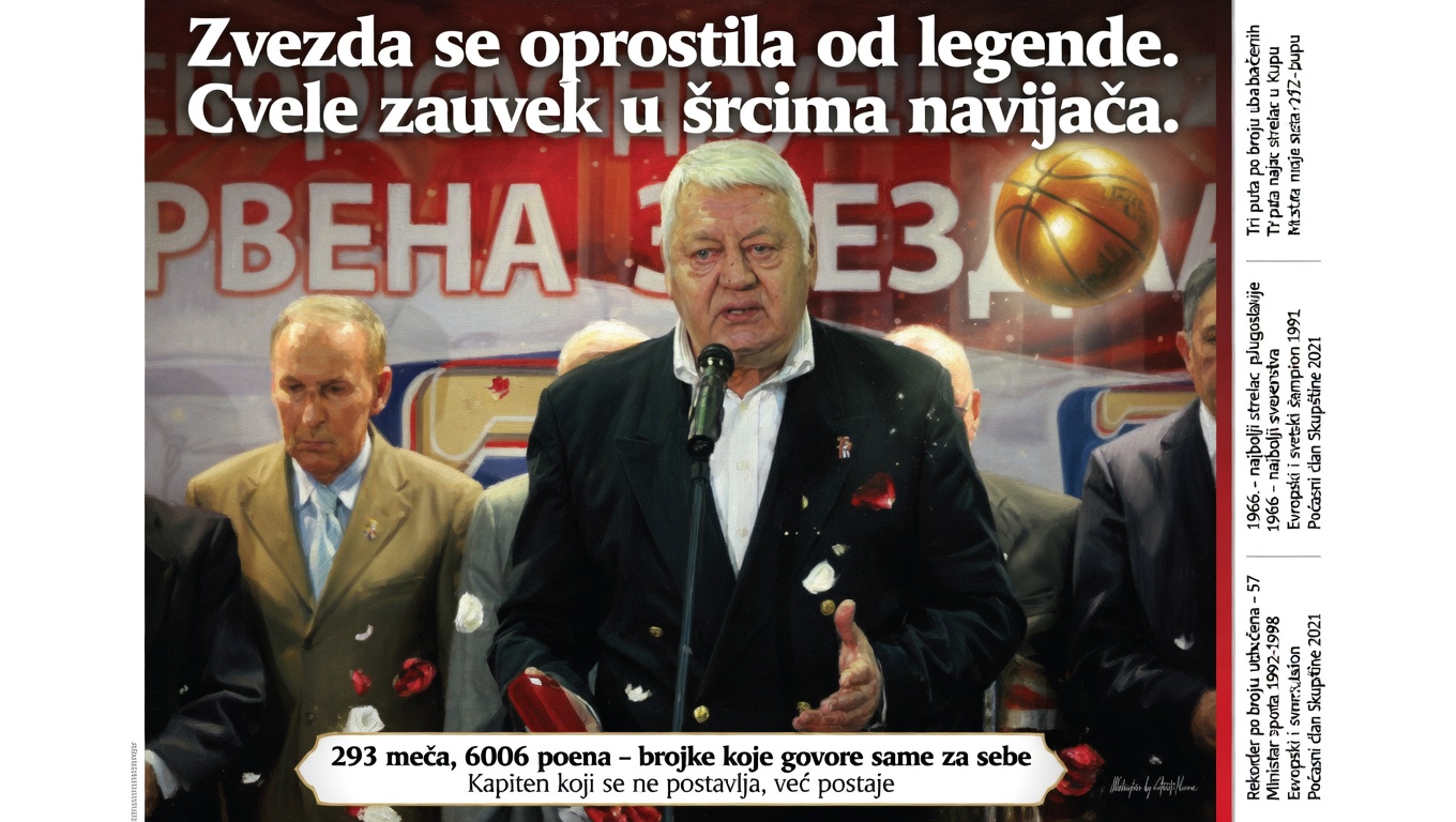 Zvezda se oprostila od legende. Cvele zauvek u srcima navijača.