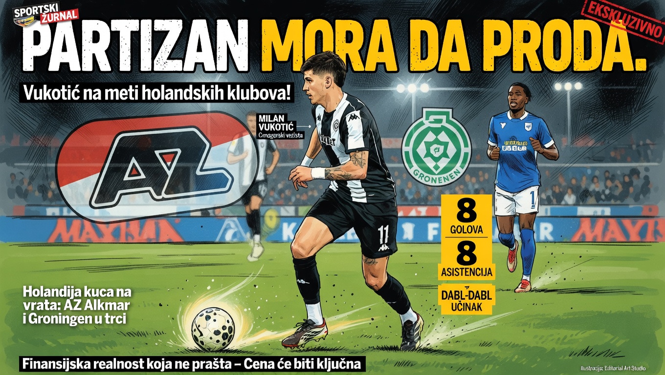 Partizan mora da proda. Vukotić na meti holandskih klubova!