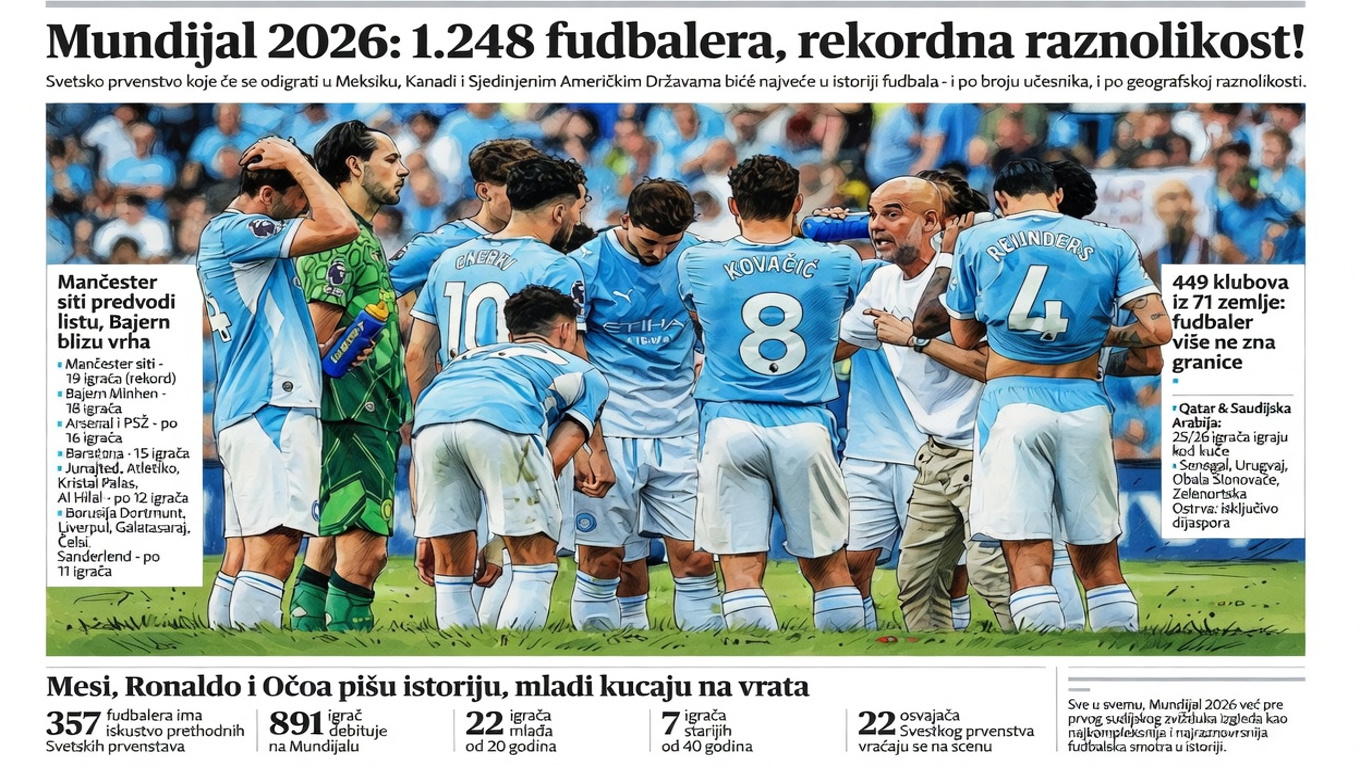 Mundijal 2026: 1.248 fudbalera, rekordna raznolikost!