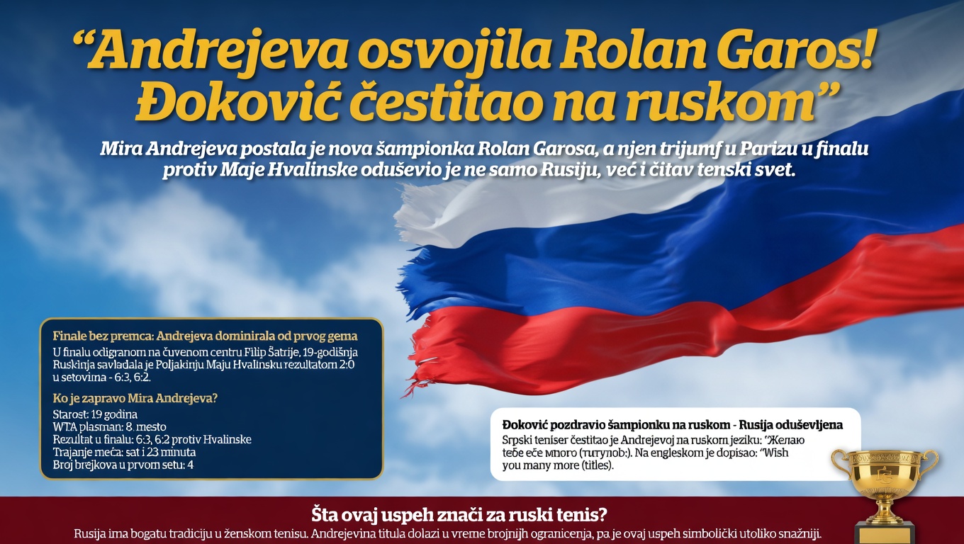 Andrejeva osvojila Rolan Garos! Đoković čestitao na ruskom