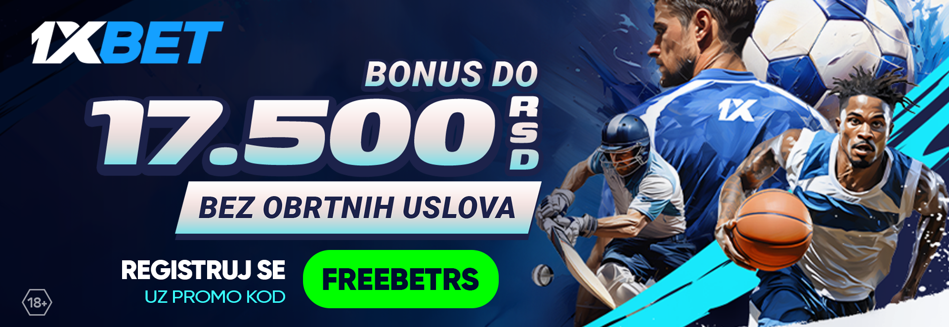 Bonus 50% do 17.500 RSD na prvu uplatu u 1xBet