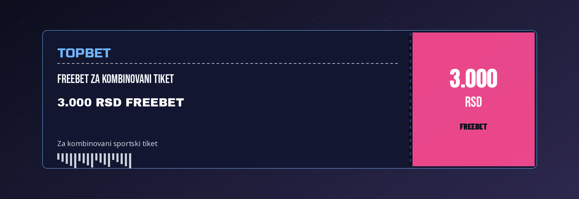 TopBet freebet od 3.000 RSD za kombinovani tiket